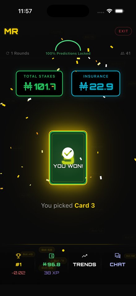 A winning round in the Minority Rules app